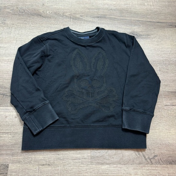 pyscho bunny Other - Psycho Bunny Black Sweatshirt Crewneck Patch Logo Kids Size 7/8